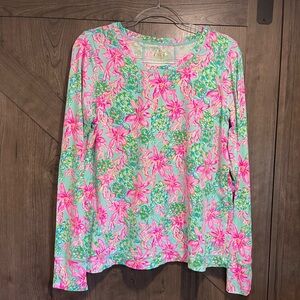 EUC Lilly Pulitzer Luxletic Renay Sunguard Top - Size XL - So Shellegant